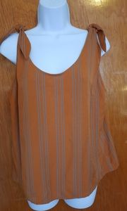 Tank Top   Tied Shoulders Size L EUC